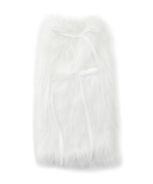 フェイクファー×レースアップレッグカバー