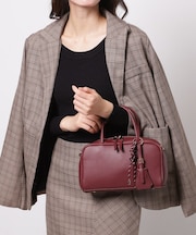 チャーム付横長ボストンバッグ