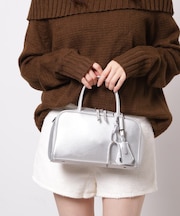 チャーム付横長ボストンバッグ