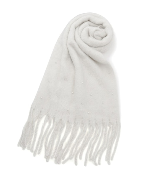 フェイクパール使いストール