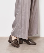 ビジュー付リボンローファー