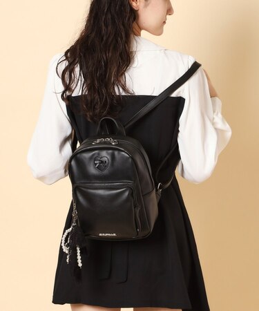 チャーム付きハートモチーフリュック