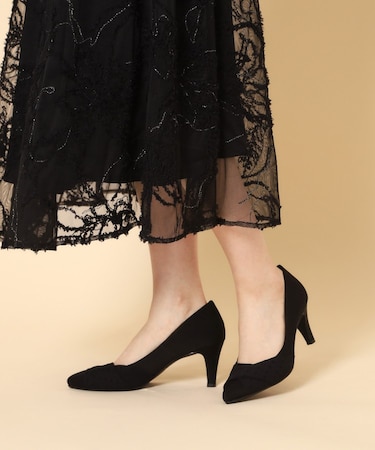 クロスシフォンリボンパンプス