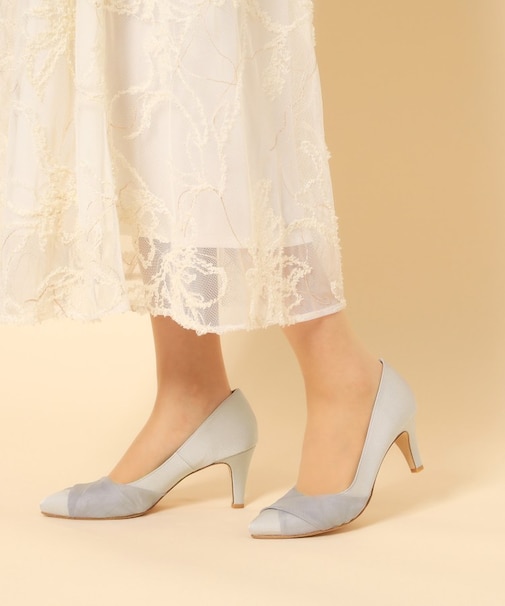 クロスシフォンリボンパンプス