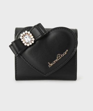 ハートリボンモチーフ３つ折り財布