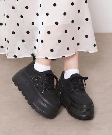 ラメライン厚底スニーカー