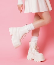 厚底レースアップ