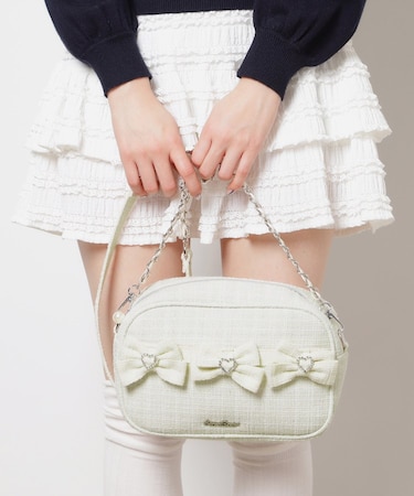 ツイードリボンショルダーバッグ