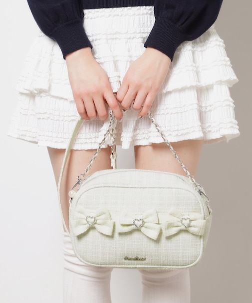 ツイードリボンショルダーバッグ