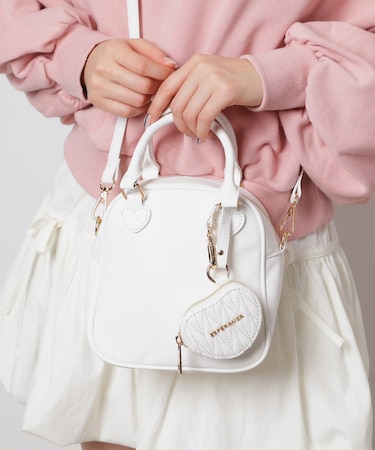 【VALENTINE Collection】ハートチャーム付ミニボストンバッグ