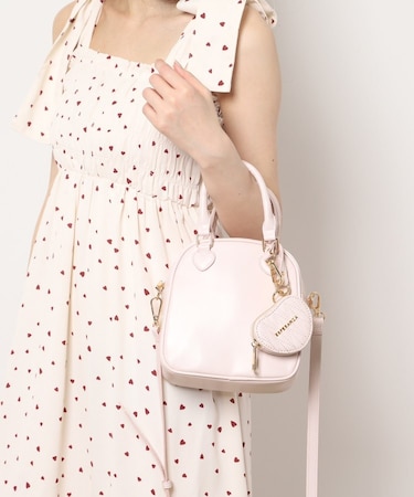 ハートチャーム付ミニボストンバッグ