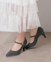 ラメパイピングストラップパンプス