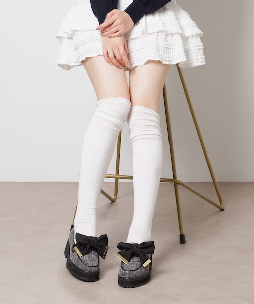 リボン厚底ローファー レイン対応