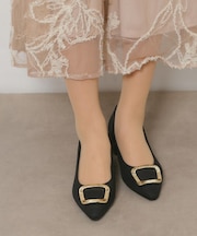 スクエアバックルパンプス