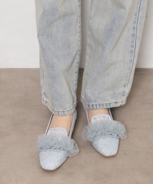 2WAYフリルフラットオペラシューズ