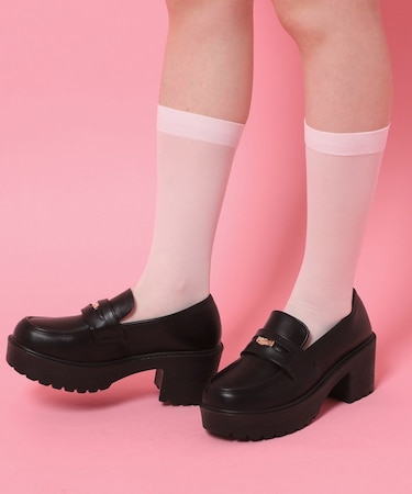 厚底コインローファー