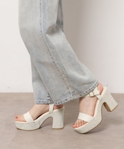 ウェッジソールソフトスクエアサンダル