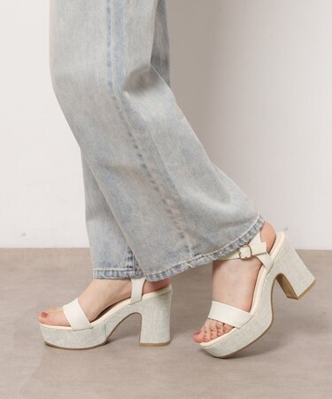 ウェッジソールソフトスクエアサンダル