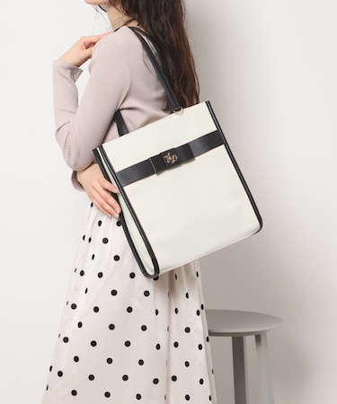 【新生活・新学期】フロントプレート使い縦型トート