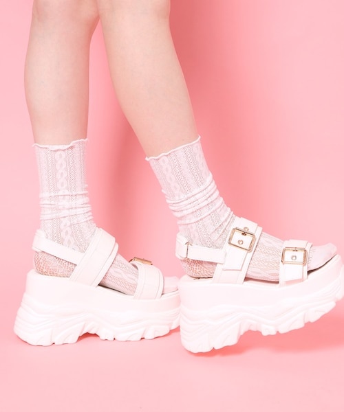 厚底ダブルベルトサンダル｜エスペランサの通販｜&mall（アンドモール