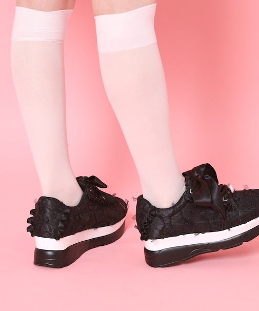 厚底ガーリーリボンレーススニーカー