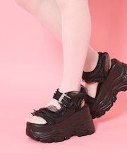 厚底ダブルソールシフォンサンダル