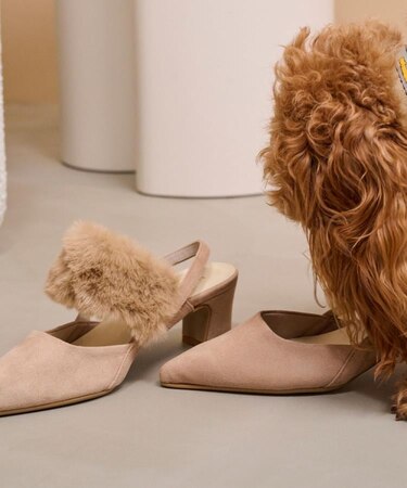 【Fur Collection】ファー付き2WAYスリングバックミュールパンプス