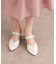 シャイニーミュールパンプス
