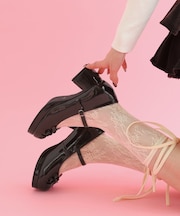 小リボンダブルパンプス