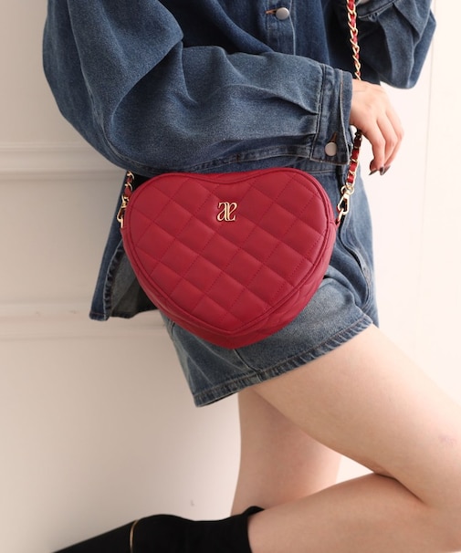 ハートキルティングショルダーバッグ