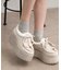 チャーム付き厚底ムートン調シューズ