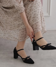 リボン付きセパレートパンプス