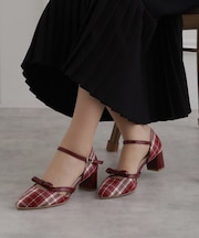 リボン付きセパレートパンプス