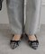 リボン付きフラットパンプス