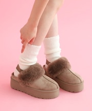 厚底ムートン風サボ