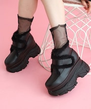 厚底フェイクファーブーツ