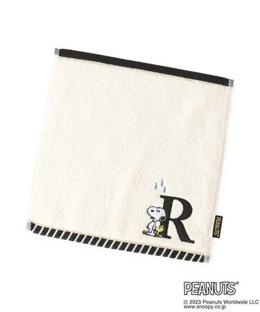 ◆SNOOPY ミニタオル ふわふわ イニシャルR