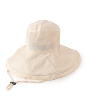 ◆【UV/たためる】UVCUT つば広メッシュ帽子