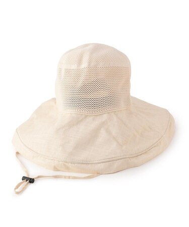 ◆【UV/たためる】UVCUT つば広メッシュ帽子