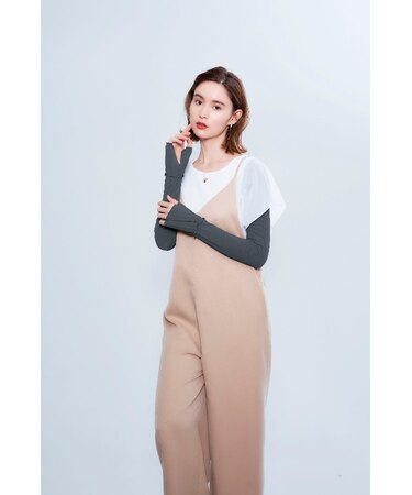 ◆【ひんやり/UV】プレシャスUVリブレイヤードアームカバー