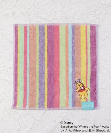 ◆ディズニー 『くまのプーさん』 タオルハンカチ リボンエンジョイアブル COS