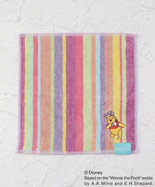 ◆ディズニー 『くまのプーさん』 タオルハンカチ リボンエンジョイアブル COS
