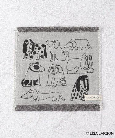 ◆LISA LARSON リサ・ラーソン ミニタオル スケッチいぬたち