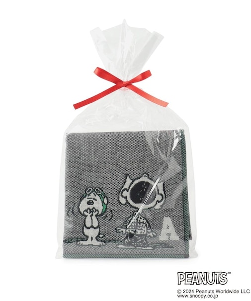 ◆SNOOPY 三重ガーゼイニシャルハンカチ A