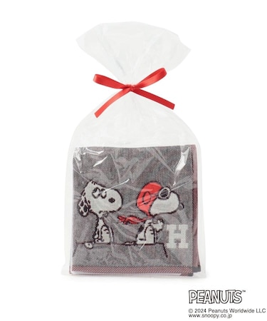 ◆SNOOPY 三重ガーゼイニシャルハンカチ H