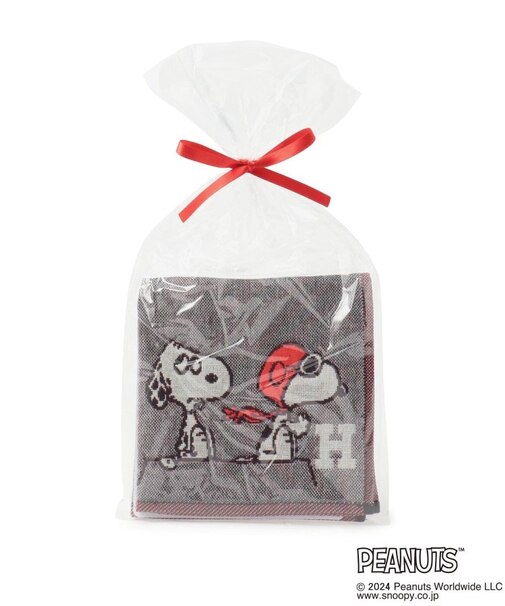 ◆SNOOPY 三重ガーゼイニシャルハンカチ H