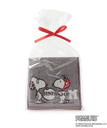 ◆SNOOPY 三重ガーゼイニシャルハンカチ M