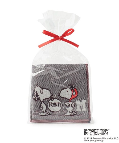 ◆SNOOPY 三重ガーゼイニシャルハンカチ M