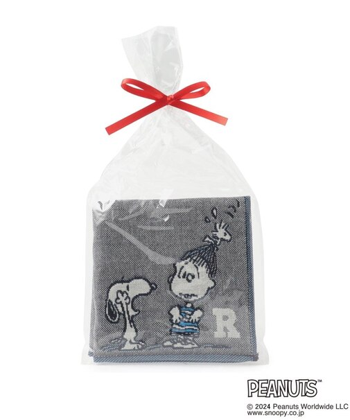 ◆SNOOPY 三重ガーゼイニシャルハンカチ R
