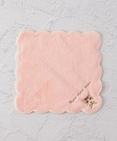 ◆刺繍 タオルハンカチ ネコ